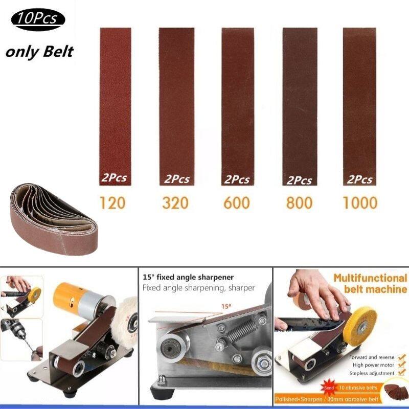 10 chiếc đai mài mòn đai p120, p320, p600, p800, p1000 cho máy mài đai điện mini