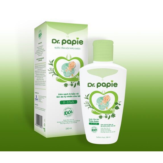Nước tắm gội thảo dược dr papie 230ml