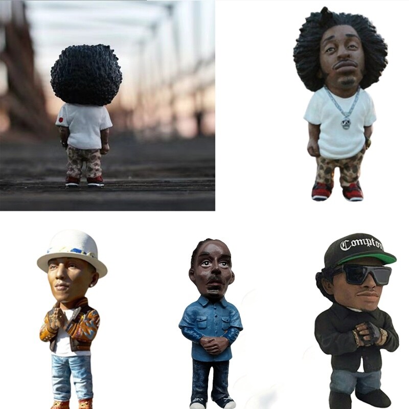 Hip hop rapper Bro shakur Snoop Dogg Mô hình nhân vật rap Sao bức tượng