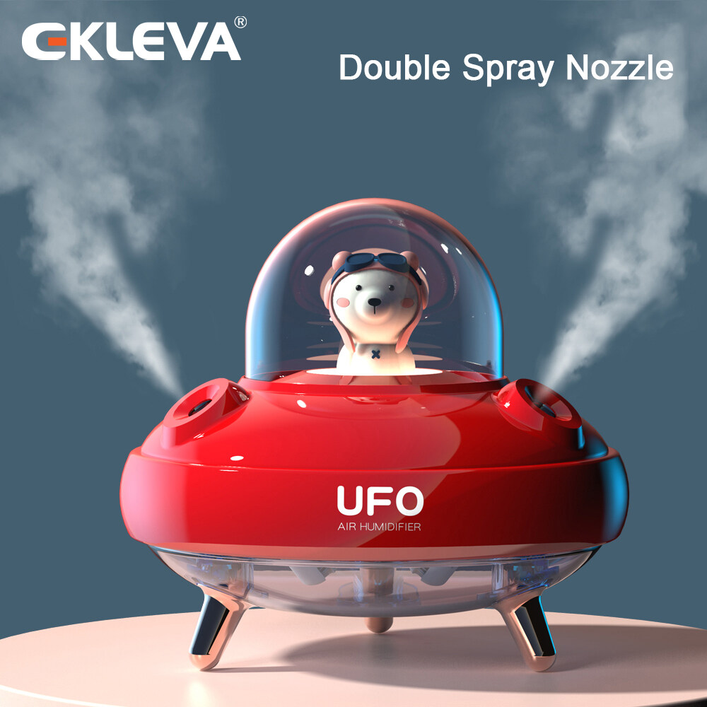 EKLEVA Portable UFO Humidifier USB Wireless Ultrasonic Double Spray Aroma