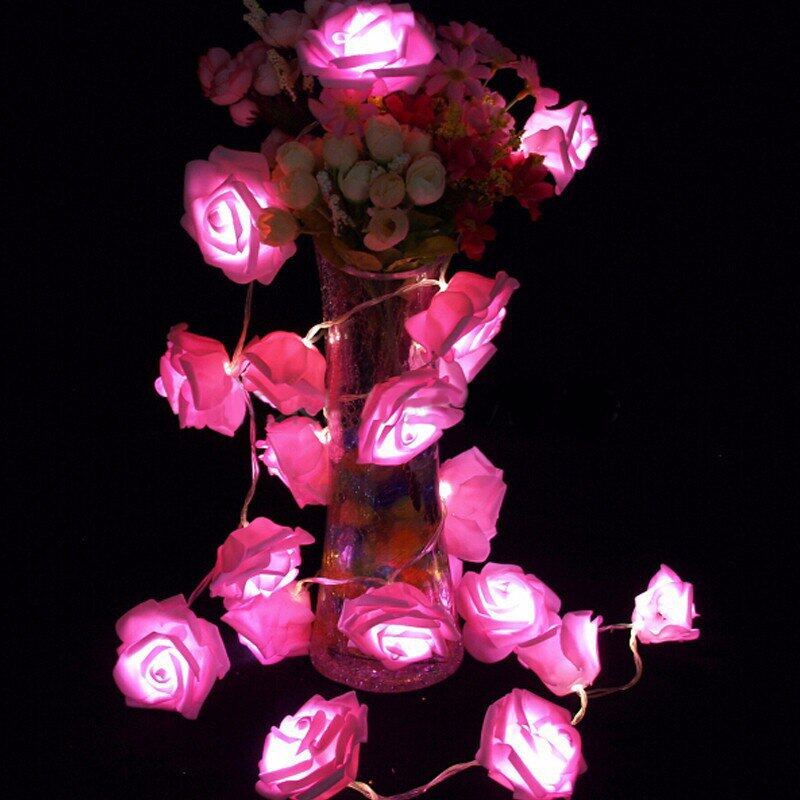 Đèn Led Dây Hoạt Động 2M 20 LED hoa hồng Hoa Kỳ Nghỉ Giáng Sinh đèn Dung