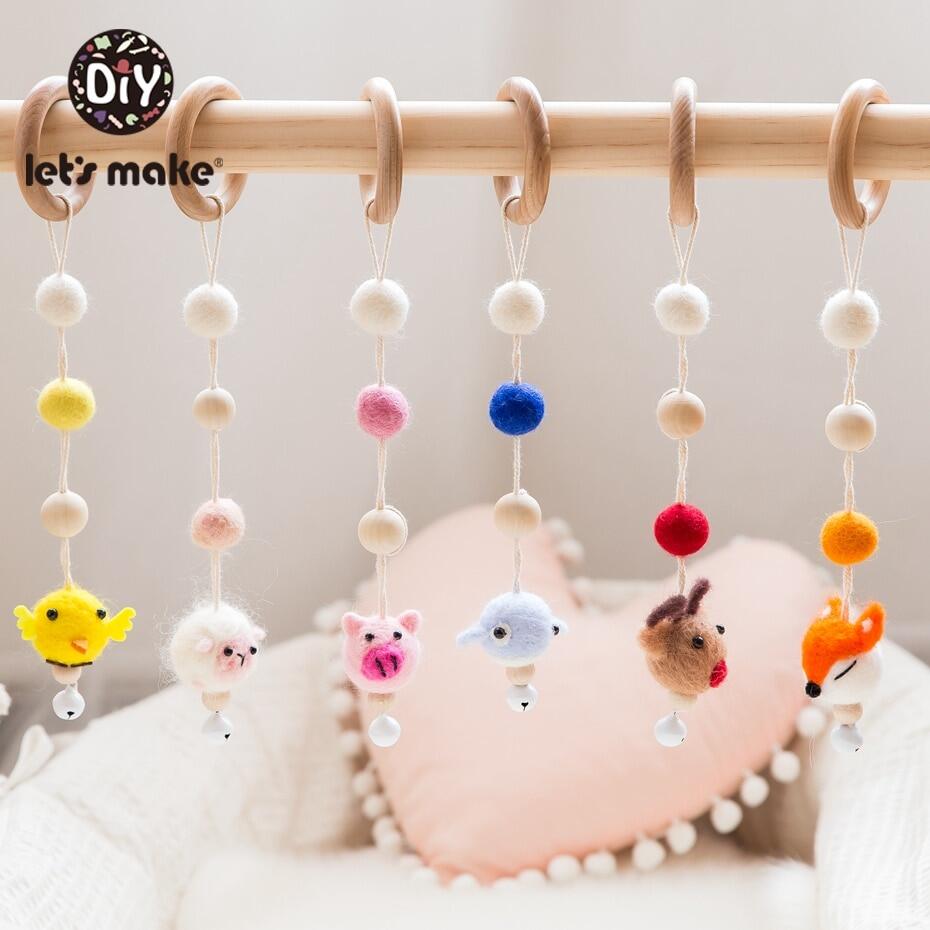 Let S Make Baby Mobile 1Pc Wool Animal Chains Felt Balls Pom Pom Stroller