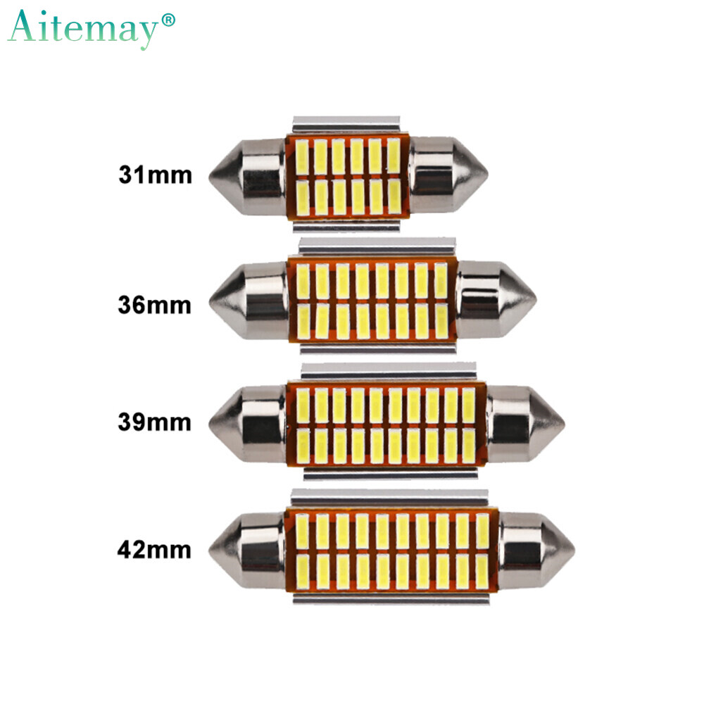 Aitemay 5 Chiếc Đèn LED C10W C5W Bóng Đèn LED Canbus 31Mm 36Mm 39Mm 41Mm Đèn Đọc Sách Nội Thất Đèn Biển Số Xe Màu Trắng 5000K Lỗi Miễn Phí