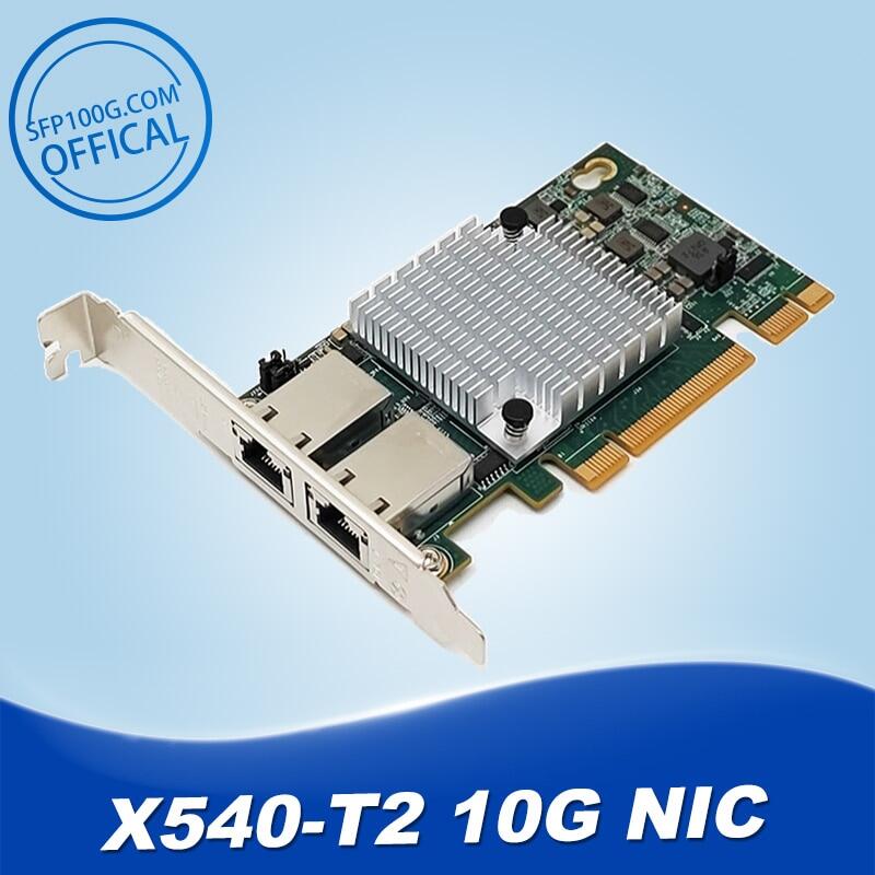 Intel x540-t2 100m/1g/10g rj45 tương thích với pci-e x8, x16 slots bộ chuyển đổi ethernet mạng thẻ sfp