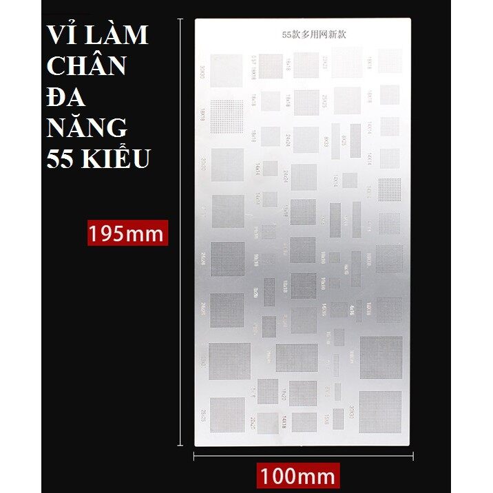 Vỉ đổ chân IC điện thoại đa năng 55 kiểu