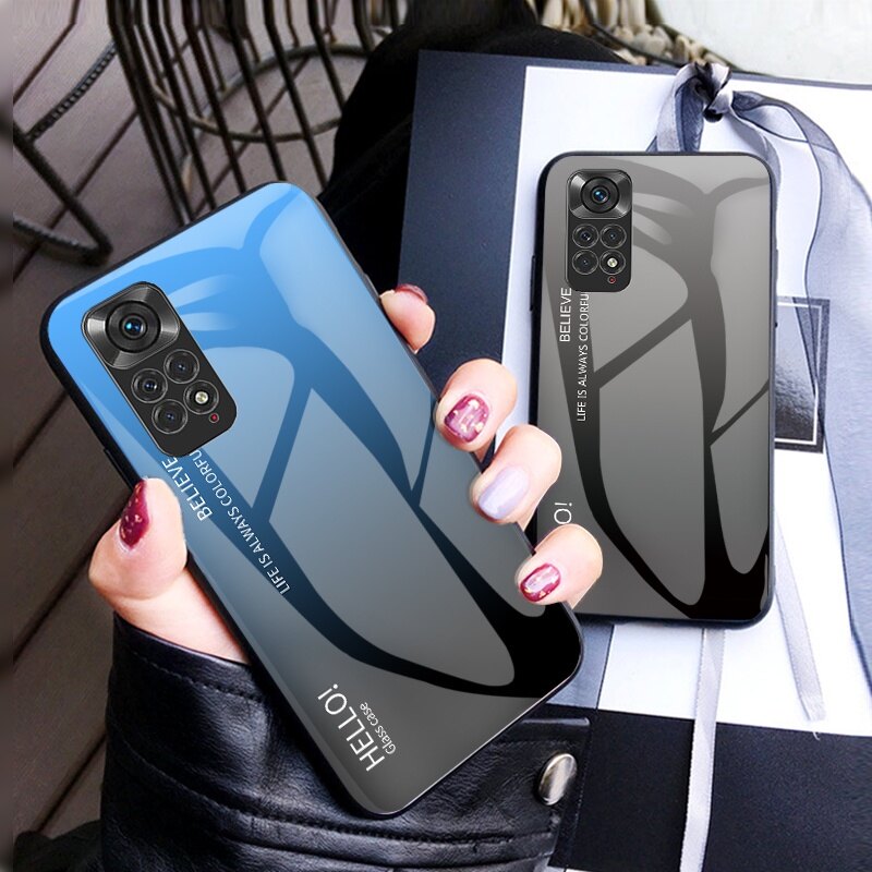 Ốp xiaomi redmi note 11 ốp lưng kính cường lực màu gradient ốp điện thoại ốp redmi note11