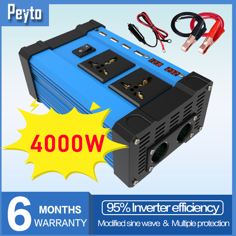 Năng Lượng Mặt Trời Biến Tần Bộ Chuyển Đổi Bốn Sóng Sin DC Sang AC 220 W Chính Hãng 12V Sang 4000 V Hiển Thị Kỹ Thuật Số Xe Năng Lượng Mặt Trời Biến Tần, DC/24V Đến AC 220V