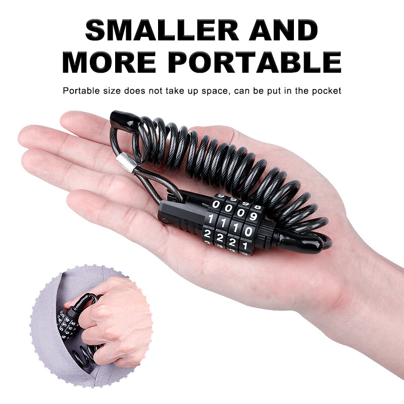 X-TIGER Khóa Mũ Bảo Hiểm Chống Trộm Mini Chất Lượng Cao Khóa Xe Đạp Mật Khẩu 4 Chữ Số Khóa Dây Cáp Di Động Phụ Kiện Xe Đạp
