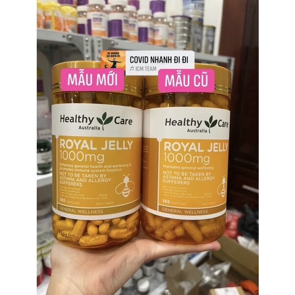 Sữa ong chúa royal jelly 365 viên healthy care - tem chemist mẫu mới có mã qr