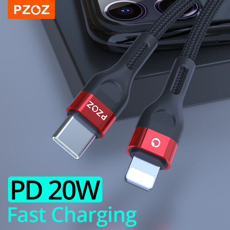 Pzoz cáp usb c pd 20w/18w cáp usb-c sạc nhanh cho iphone 13 pro max 12 11 xr xs 8 plus ipad mini air macbook type c