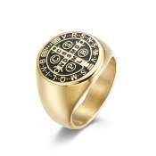 St Benedict Exorcism Men's Ring - Stainless Steel Religious Jewelry