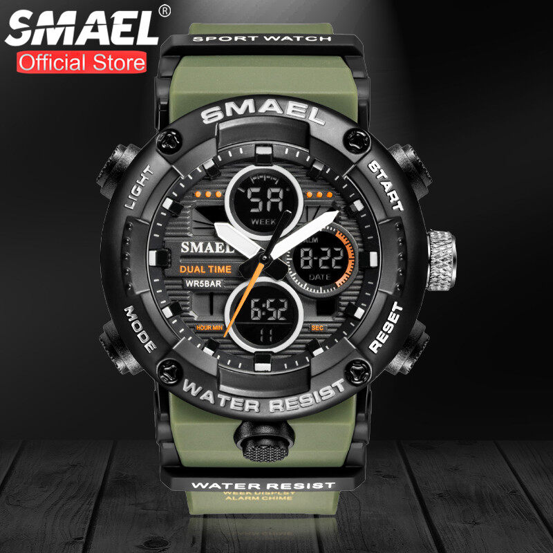 Đồng Hồ Quân Đội SMAEL, Đồng Hồ Đeo Tay Thường Ngày Chống Nước, Chống Sốc, Đồng Hồ Thể Thao Nam Sốc, Thời Trang Cao Cấp Màn Hình LED Kỹ Thuật Số
