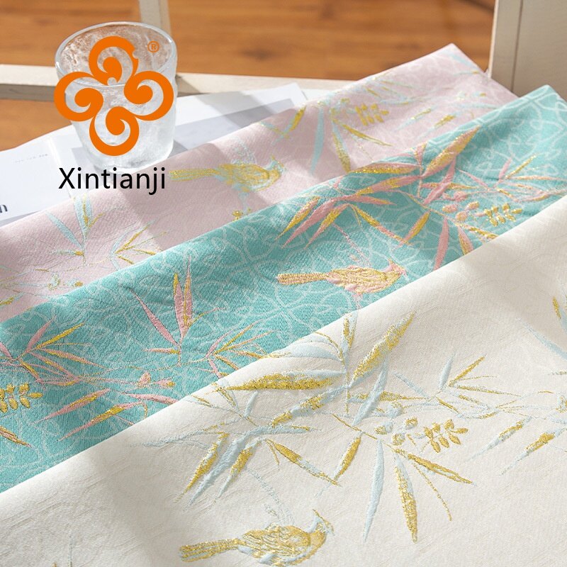 Chinese Style Embossed Jacquard Fabric Hanfu Dress DIY Handmade DIY Bag Clothing Fabric 0.5 Meter