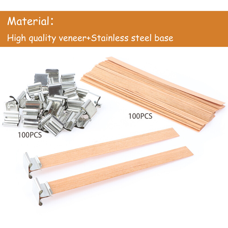 Nến gỗ bấc 100 lõi nến bấc gỗ tự nhiên có chân đế bằng sắt, bằng gỗ