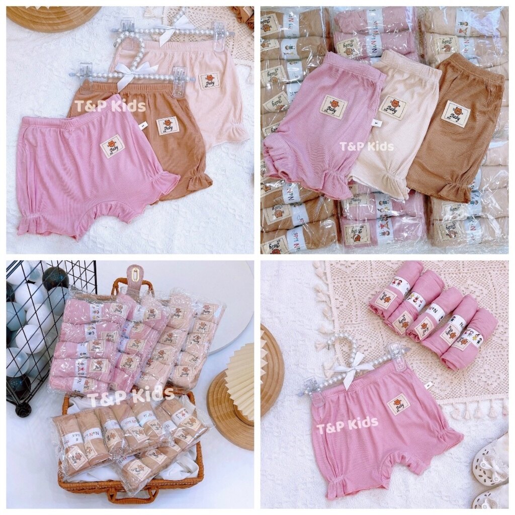 Combo 3 quần thun lạnh chất thun tăm lạnh mềm mịn mùa hè cho bé gái 6-16kg
