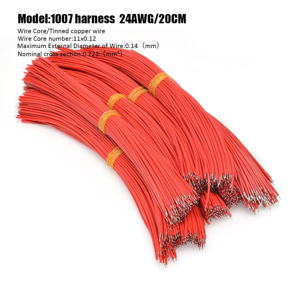 【】 Shopex mall Dây Thiếc Đôi 24AWG 100 Cái/lốc 20Cm UL1007 Hàn 6 Màu Dây Cáp Dây Dẫn Thiếc Cáp Hàn