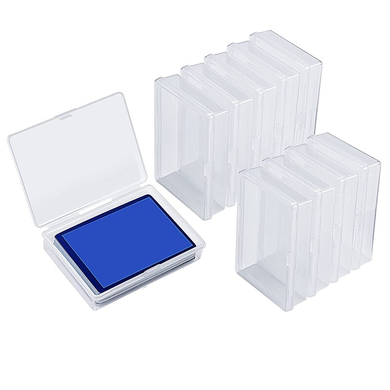 10Pcs Playing Card Box Trading Card Case Card Storage Organizer Clear Card Case Plastic Storage Box 