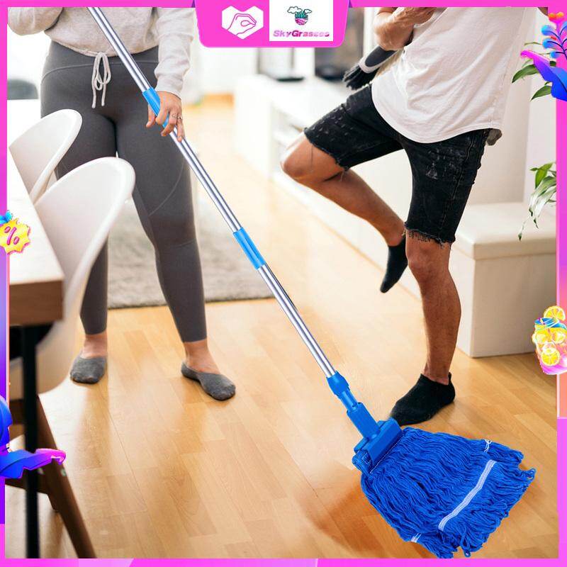 Búi lau sàn bằng vải bông cho nhà bếp looped-end chuỗi công nghiệp lau cho lau sàn thương mại búi lau sàn bằng vải bông cho lau sàn looped-end chuỗi lau 64.2 inch công nghiệp lau với hàm kẹp sàn chổi ướt với tay cầm dài thép không gỉ
