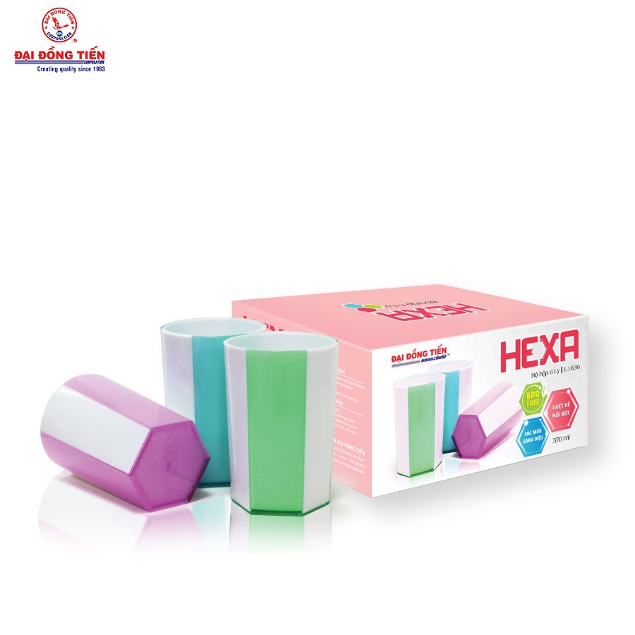 Bộ 6 ly hexa nhựa cao cấp đại đồng tiến