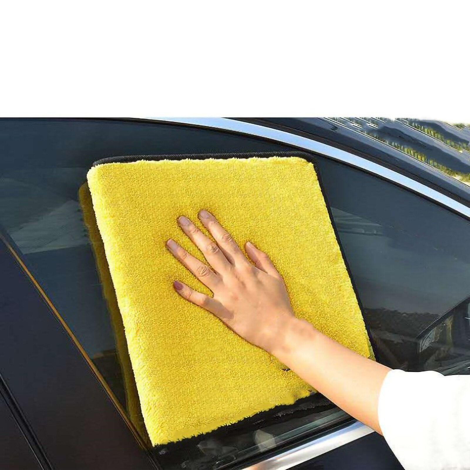 Khăn lau xe hai mặt màu vàng xám Khăn lau thấm nước làm dày chuyên nghiệp