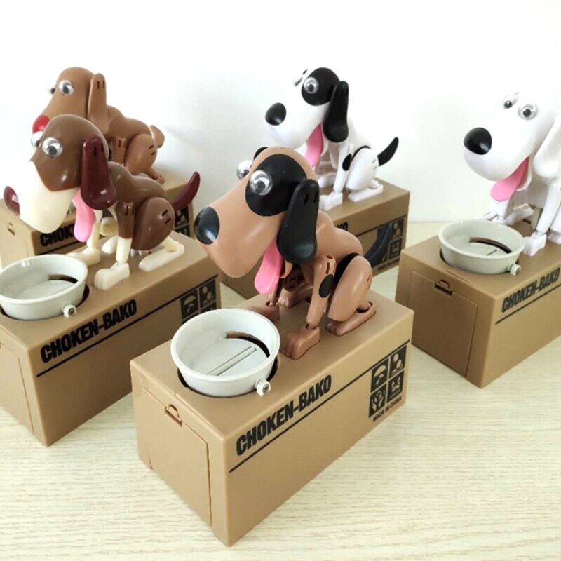 Electronic Dog Piggy Bank Hungry Dogs Money Box Automatic Coin Saving Case For Children Boys Girls Birthday Festival Wholesale