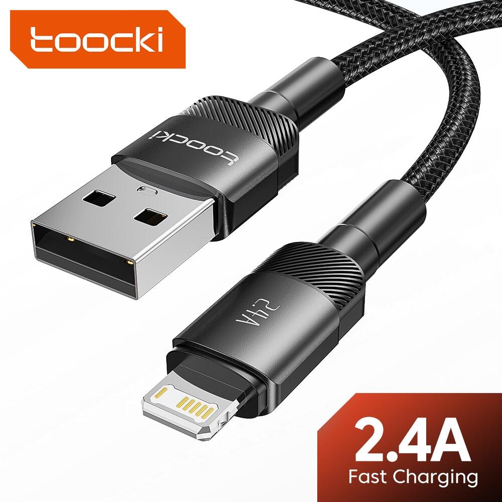 Toocki 2.4A USB Cable For iPhone 14 13 12 mini 11 Pro Max Xs Xr X 8