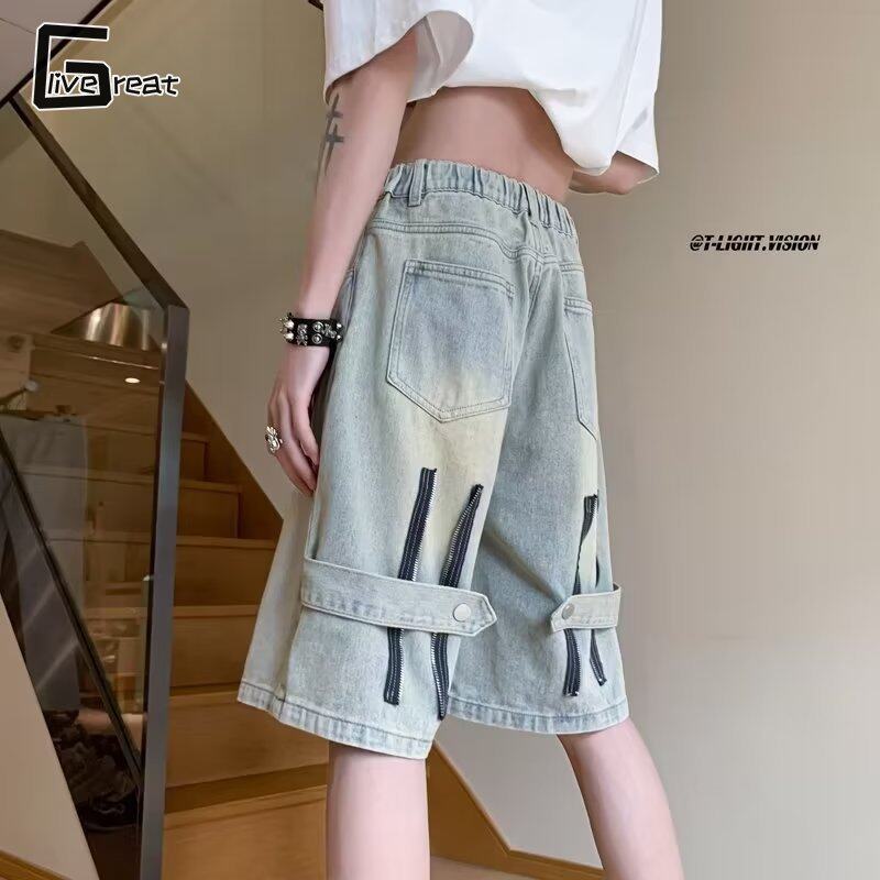 LIVE GREAT Japanese summer thin jeans men s simple loose shorts