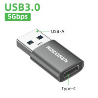 Rocoren Bộ Chuyển Đổi OTG Bộ Chuyển Đổi USB Type C Đực Sang USB A 3.0 Cái Cho MacBook Samsung S22 S20 Đầu Nối OTG TypeC USBC Android