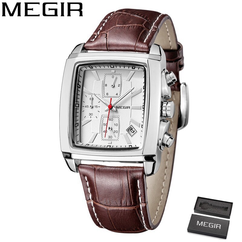 MEGIR Đồng Hồ Thương Hiệu Cao Cấp Hàng Đầu 2028, Cho Người Đàn Ông, Đồng Hồ Thạch Anh Nam Thể Thao Thời Trang Xu Hướng Đồng Hồ Đeo Tay Quà Tặng Cho Nam Jam Tangan Lelaki
