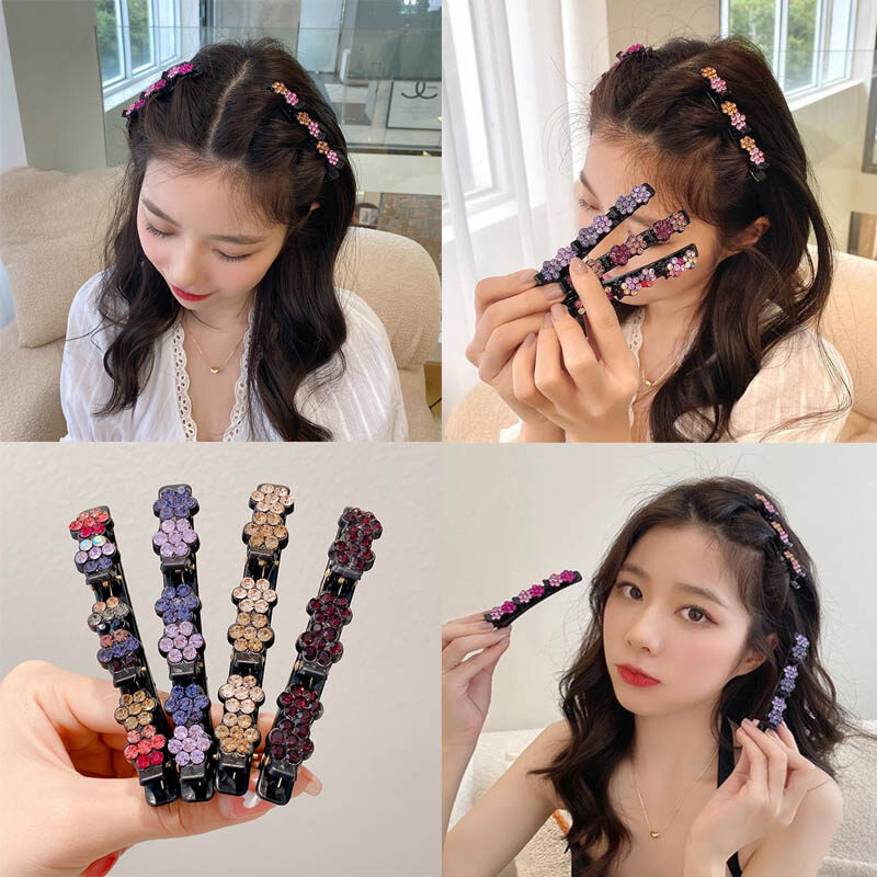 Kẹp tóc Thời trang mới Rhinestone bện kẹp tóc bangs kẹp tóc bên cho cô gái tóc phụ nữ Phụ Kiện