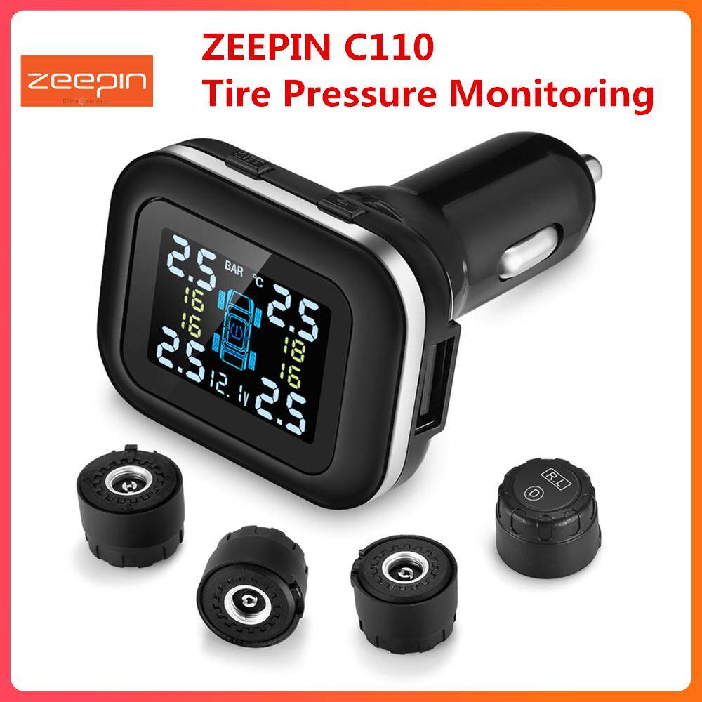 ZEEPIN C110 การตรวจสอบแรงดันยางรถยนต์ SystemCigarette ไฟแช็ก Plug TPMS ปรับมุม 4 เซ็นเซอร์ภายนอก ZEEPIN C110 การตรวจสอบแรงดันยางรถยนต์ SystemCigarette ไฟแช็ก Plug TPMS ปรับมุม 4 เซ็นเซอร์ภายนอก