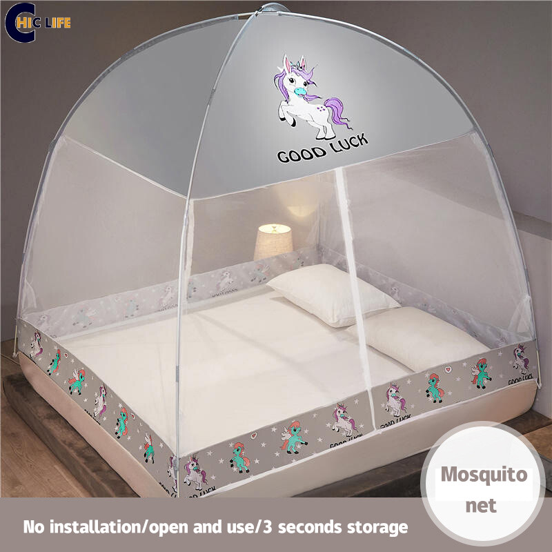 KS Lưới Chống Muỗi Yurt Gia Dụng, Mái Vòm Dày Có Thể Gập Lại Đáy