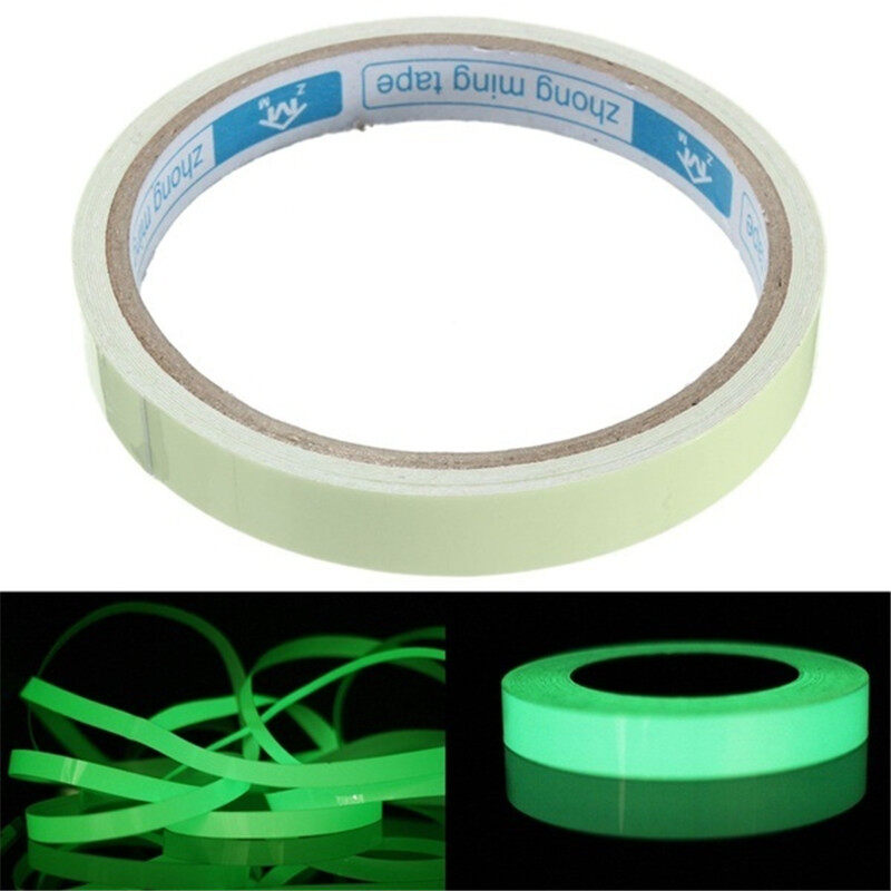 10mm * 3m băng phát sáng trong bóng tối tự dính phát sáng ban đêm huỳnh quang miếng dán an toàn