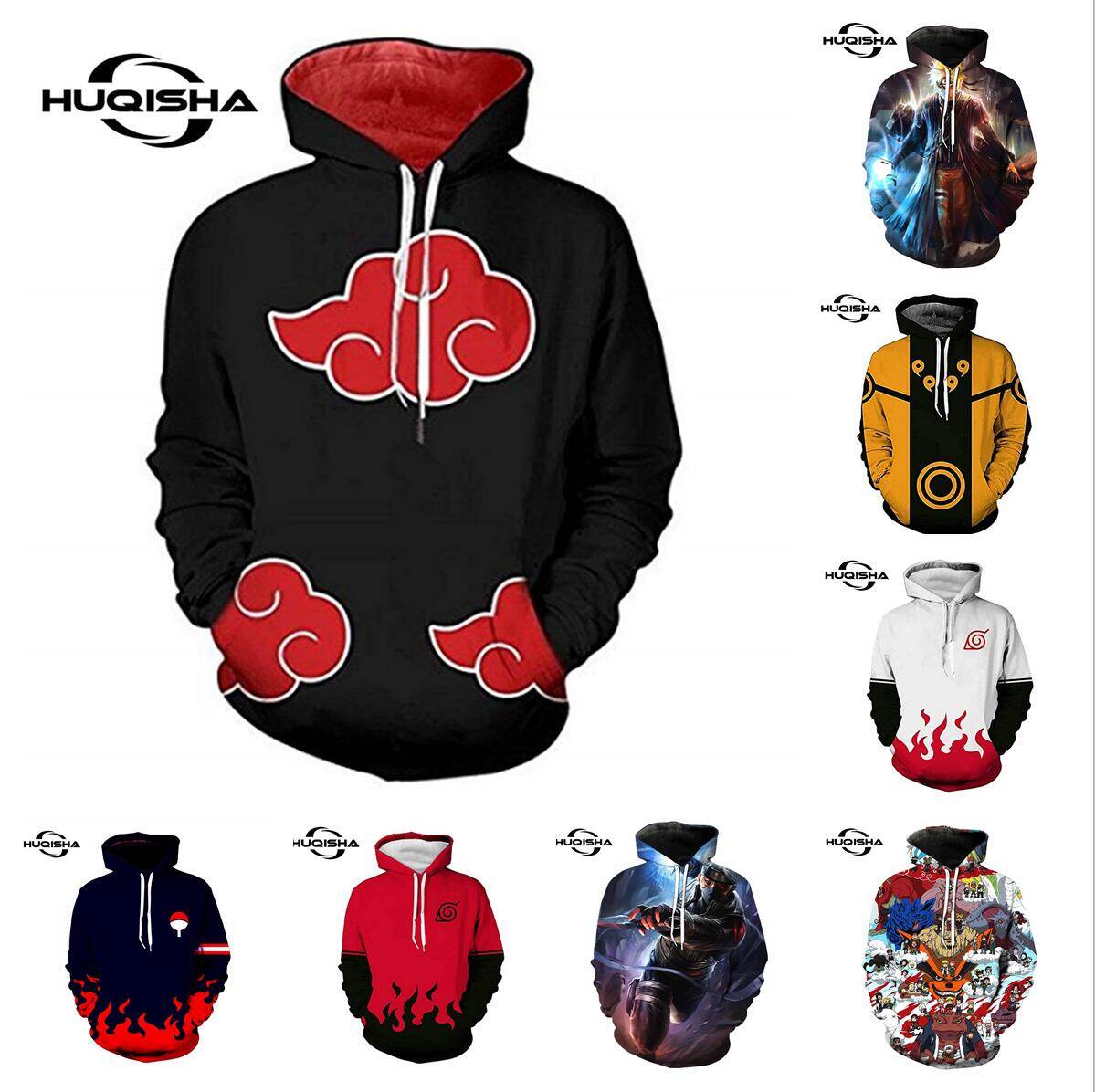 Áo Hoodie Akatsuki Cổ Điển Áo Khoác Naruto Thường Ngày Thời Trang Nam Nữ Phi Giới Tính Áo Len Uchiha Itachi