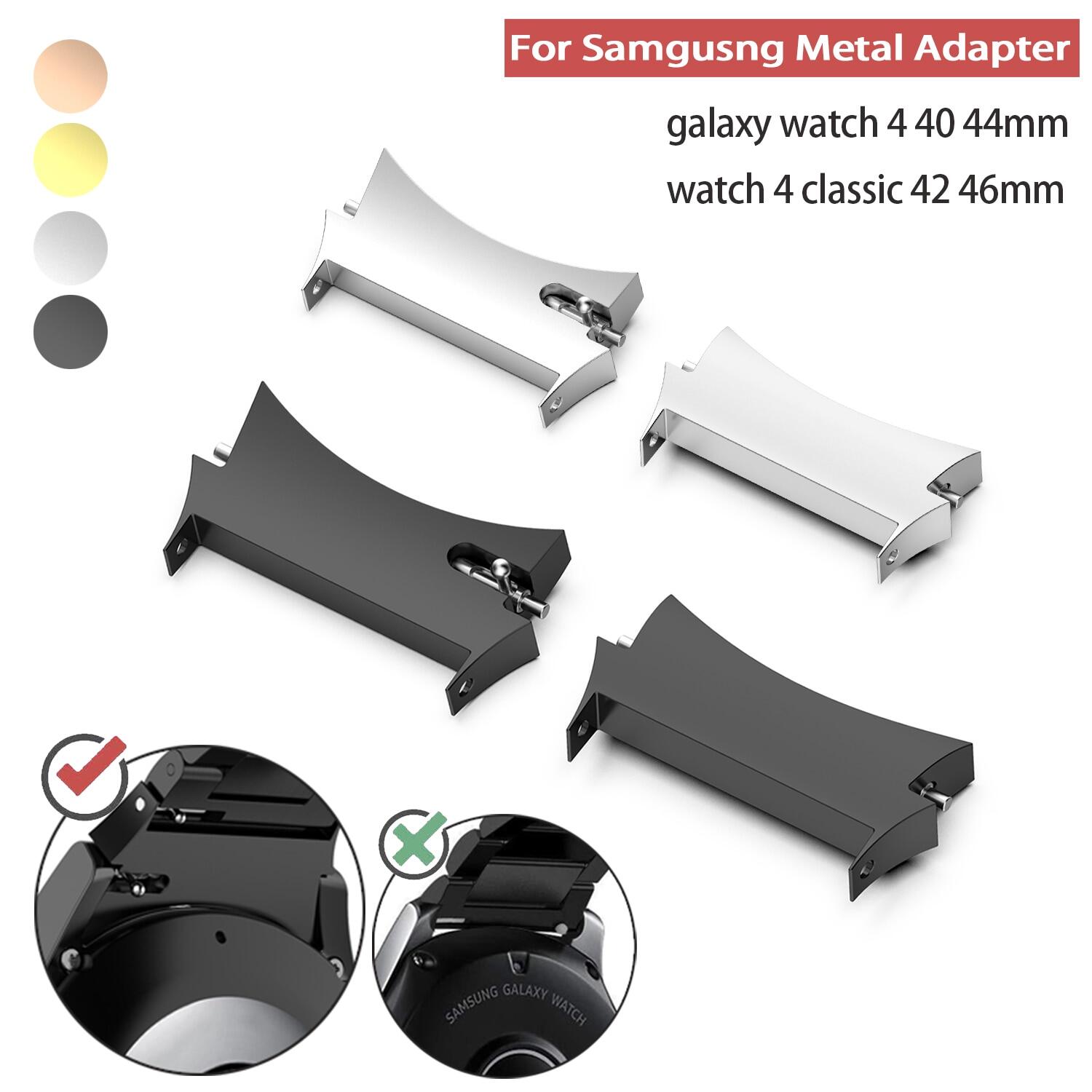 2pc Metal Connector for Samsung Galaxy Watch 4 /5 40mm 44mm Stainless Steel Adapter for Samsung Galaxy Watch 4 Classic 42mm 46mm