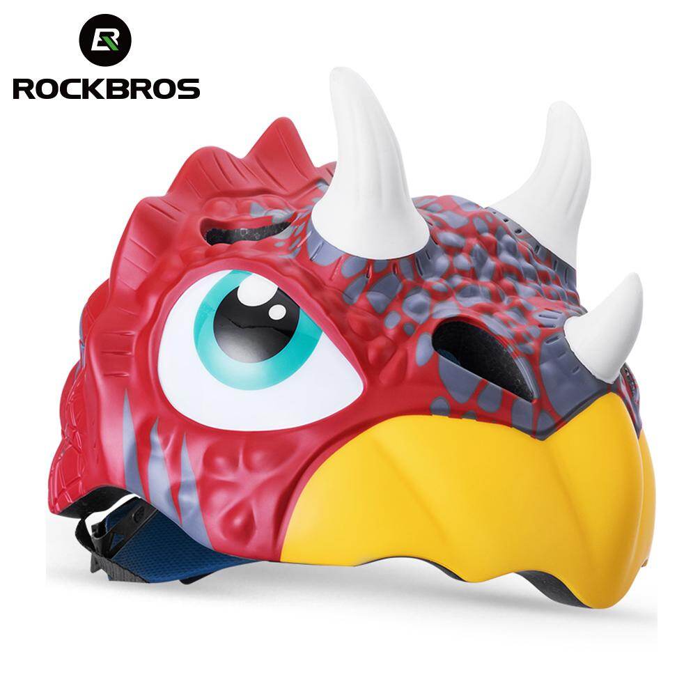 Rockbros mũ bảo hiểm trẻ em hoạt hình xe đạp, mũ bảo hiểm trượt băng hoạt hình khủng long cho trẻ em an toàn mũ bảo hiểm pc thoáng khí, 52-57cm