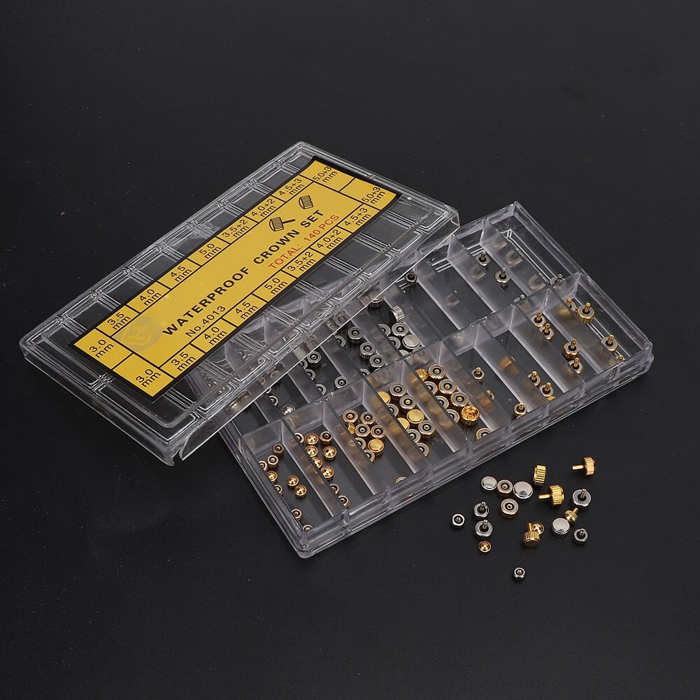 [Watch aesthetics] watch for watch storage 140pcs/box Watch Crown Parts Assorted Accessories Watch Repair Tool for Watchmakers watch case