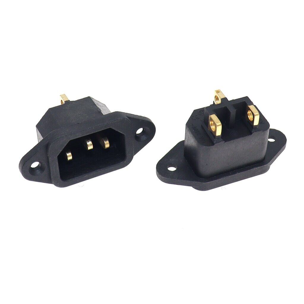 5 ổ cắm điện đầu vào cái/bộ iec320 c14 thiết bị đầu cuối 3 chấu ac 250v 10a màu đen