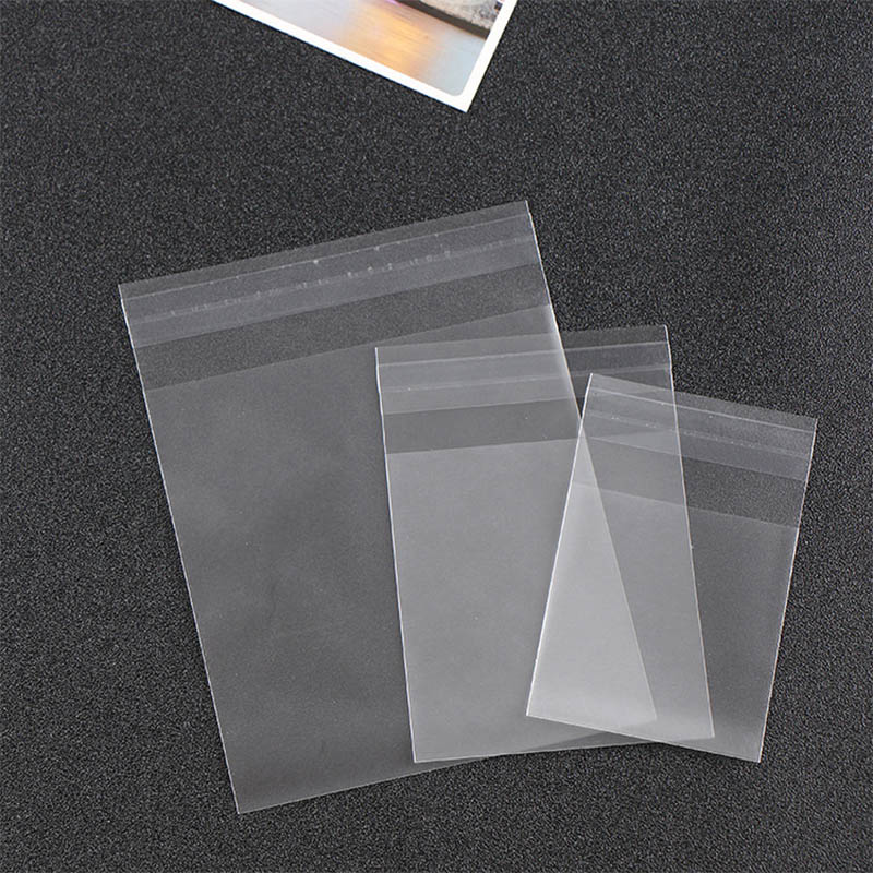 Baixu 100 Chiếc Túi Kẹo Bánh Quy Bằng Nhựa Túi Quà Tặng Trong Suốt/Mờ Đồ Dùng Tiệc Cưới Túi Gói Nướng Bánh Tự Dính Đa Năng