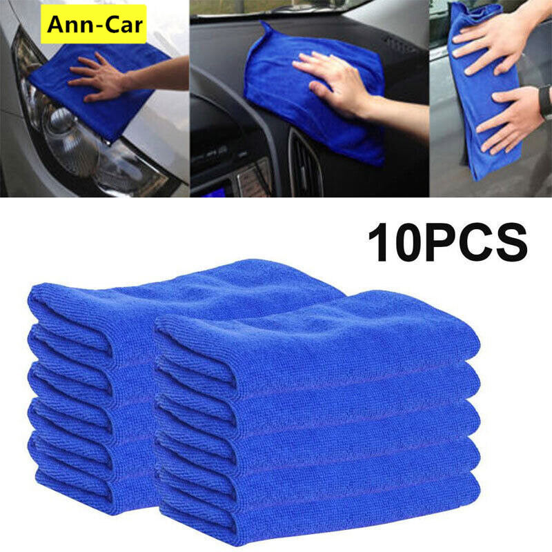 Ann-Car 10Pcs 30X70Cm Dày Mềm Sợi Nhỏ Làm Sạch Khăn Rửa Xe Khô Làm Sạch