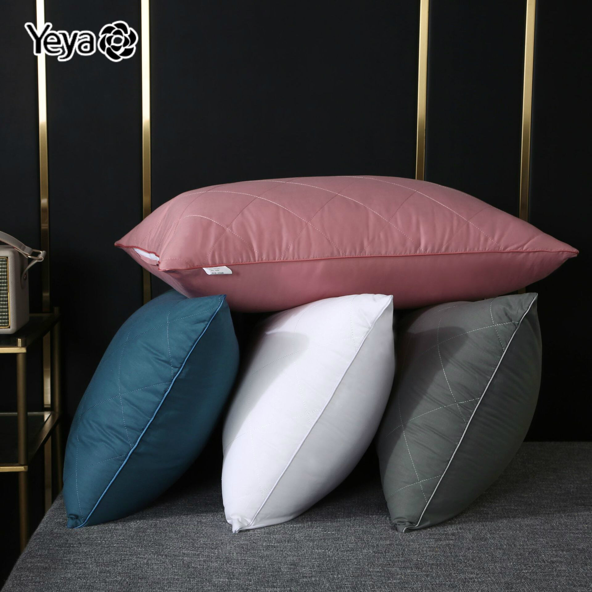 Yeya gối cotton gối lông vũ ruột gối khách sạn gối cổ tử cung gối giường đơn gia đình