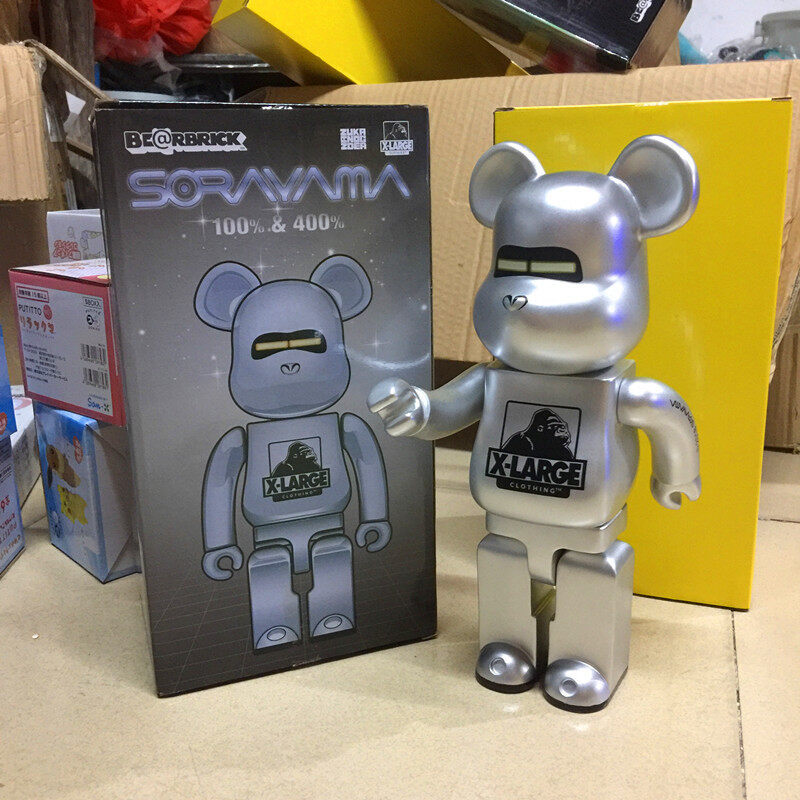Đồ Chơi Barbrik 400% Búp Bê Trang Trí Mô Hình Gấu Bạo Lực Núi Trống Vàng Rỗng Bearbrick