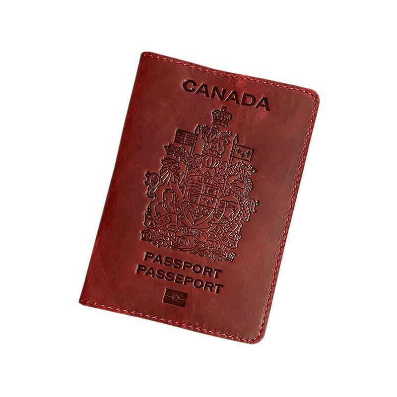 Canada da thật Bìa hộ chiếu cho người Canada Nam Nữ Ví đựng thẻ tín dụng trường hợp hộ chiếu du lịch cho nam nữ ví