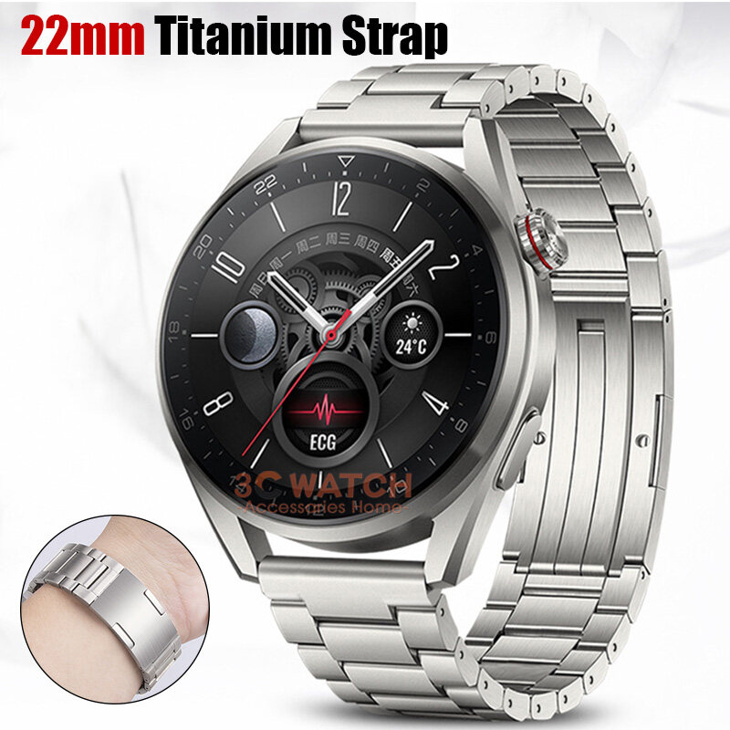 22mm Titanium Metal Strap For Huawei Watch GT3 Pro Band For HUAWEI GT3 GT2 46mm/GT 2e/GT2 Pro Watch3 Pro Bracelet Watchband
