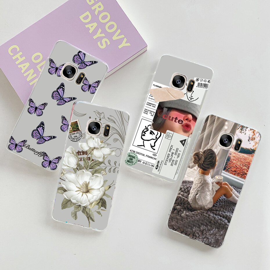 Dành Cho Samsung Galaxy S7 Edge, Ốp Lưng Ốp Điện Thoại Trong Suốt Bằng Nhựa TPU Sơn Dễ Thương Bằng Silicon Mềm Dành Cho Samsung Galaxy S7 Edge