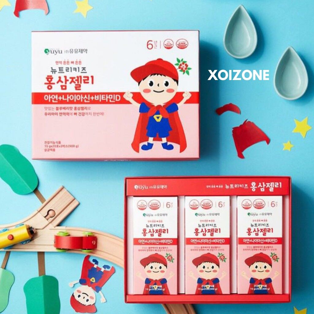 Thạch Hồng Sâm Yuyu Baby Nội Địa Hàn Quốc Cho Bé Từ 8 Tháng - 1 hộp 20 gói