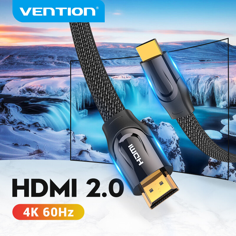 Vention dấy cáp hdmi 2.0 4k 60hz nylon braided flat hdmi cable cáp hdmi kết nối tivi 1m 2m 3m for laptop ps4 ps3 pc connect to monitor tv projector hdmi 2.0 hd cable