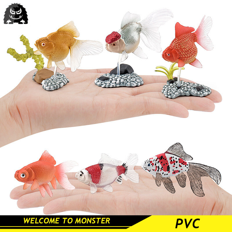 Bộ cá vàng mini hình động vật tàu ngầm mô phỏng có đế đồ chơi trang trí cá koi đồ chơi sưu tập thu nhỏ bằng pvc đồ chơi giáo dục trẻ em đồ chơi cho bé trai đồ chơi cho bé gái