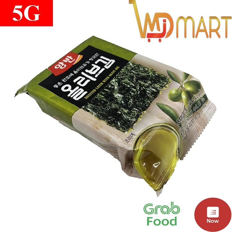 Tảo biển ăn liền vị dầu oliu dongwon hàn quốc gói 5g