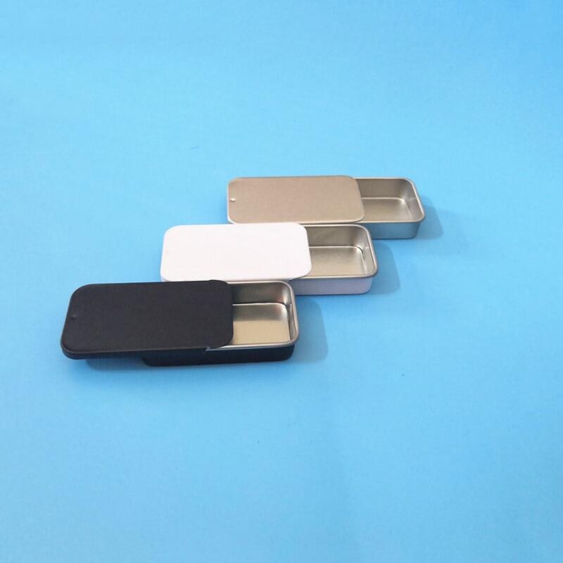 1Pcs Metal Rectangular Empty Mini Tin Box Tinplate Push Candy Pill Cases